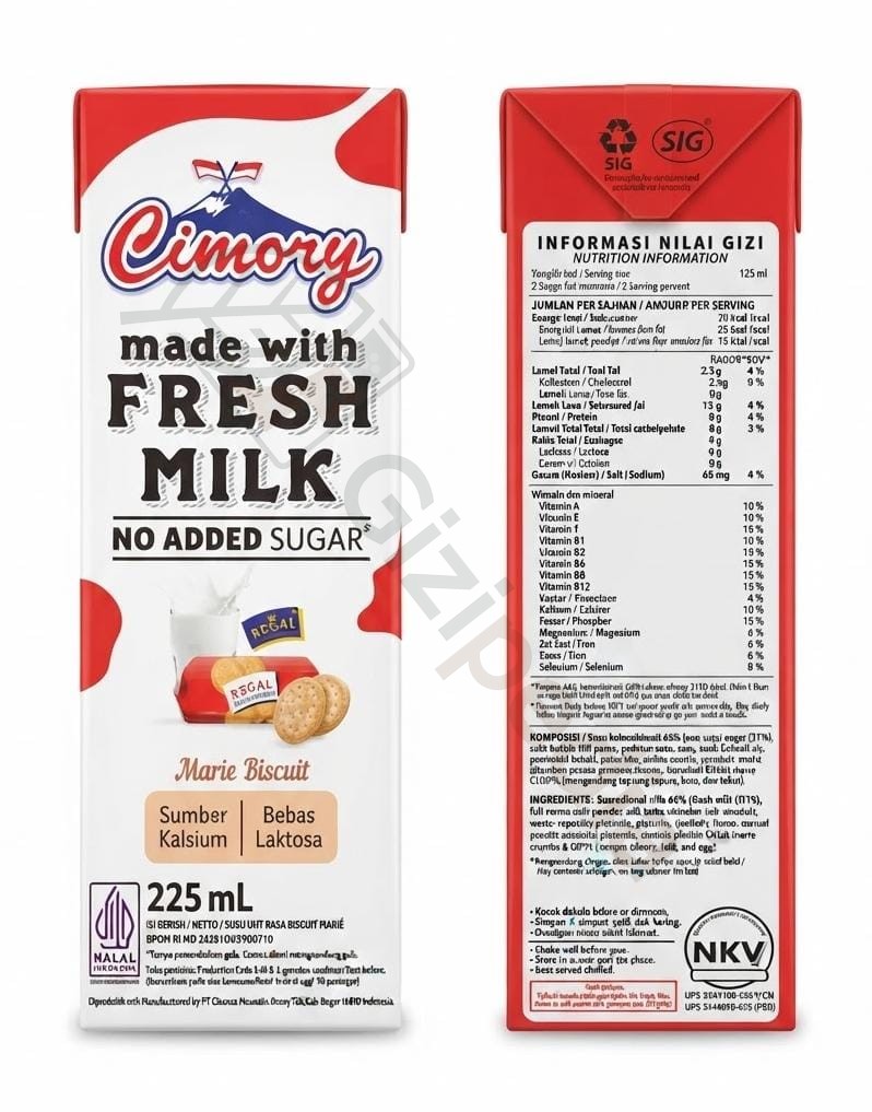 Cimory Susu No Added Sugar Marie Biscuit