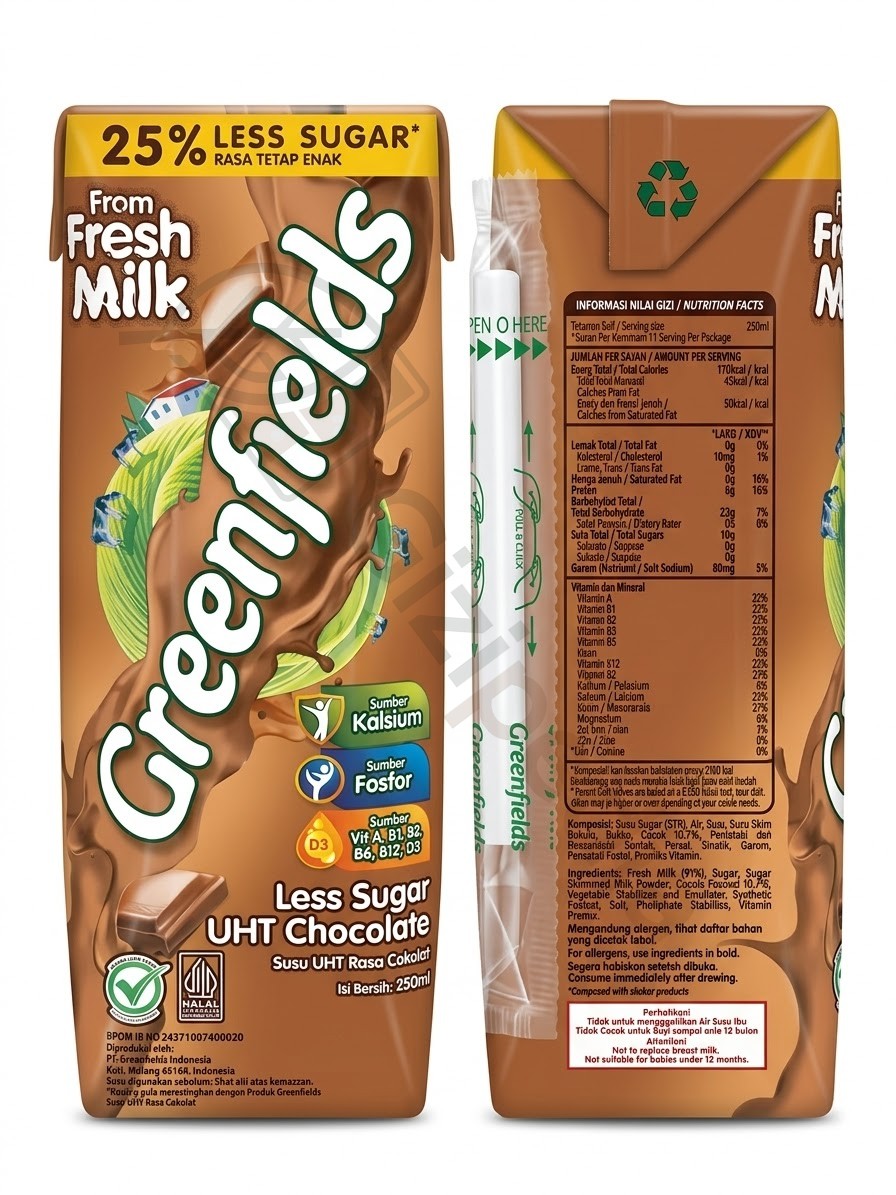 Greenfields UHT Less Sugar Chocolate