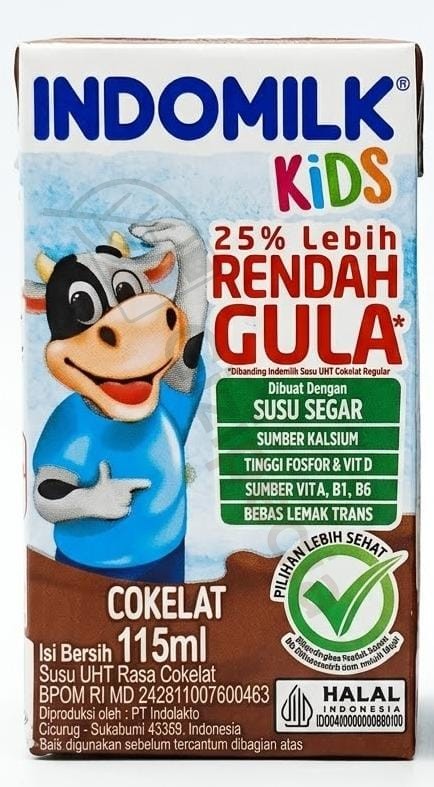 Indomilk KIDS Rendah Gula Cokelat 115ml