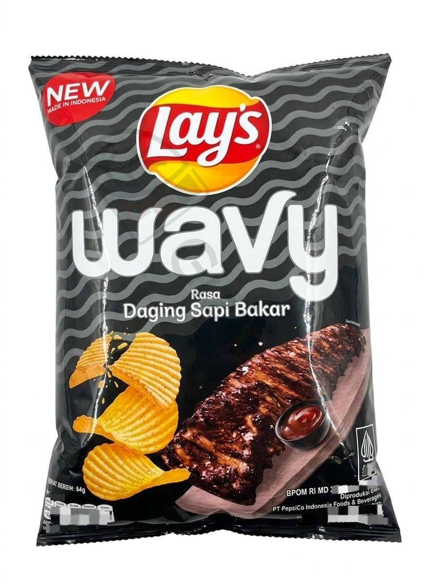 Lays Wavy Daging Sapi Bakar 64g
