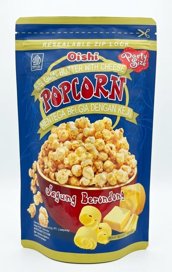 Oishi Popcorn Mentega Belgia Dengan Keju