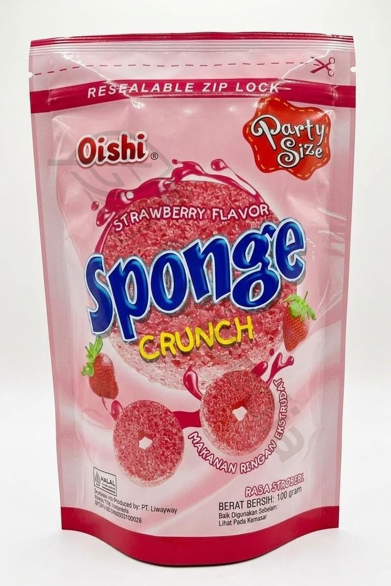 Oishi Sponge Crunch Stroberi 100g