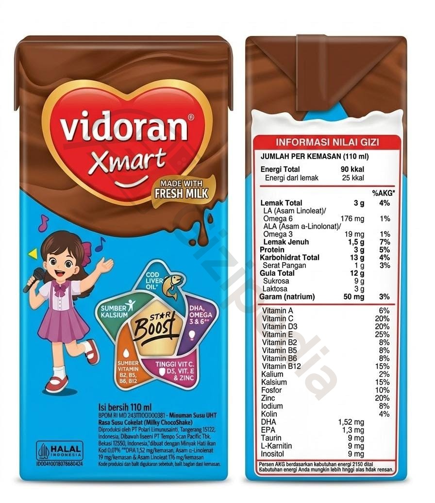 Vidoran Xmart UHT Box Cokelat 110ml